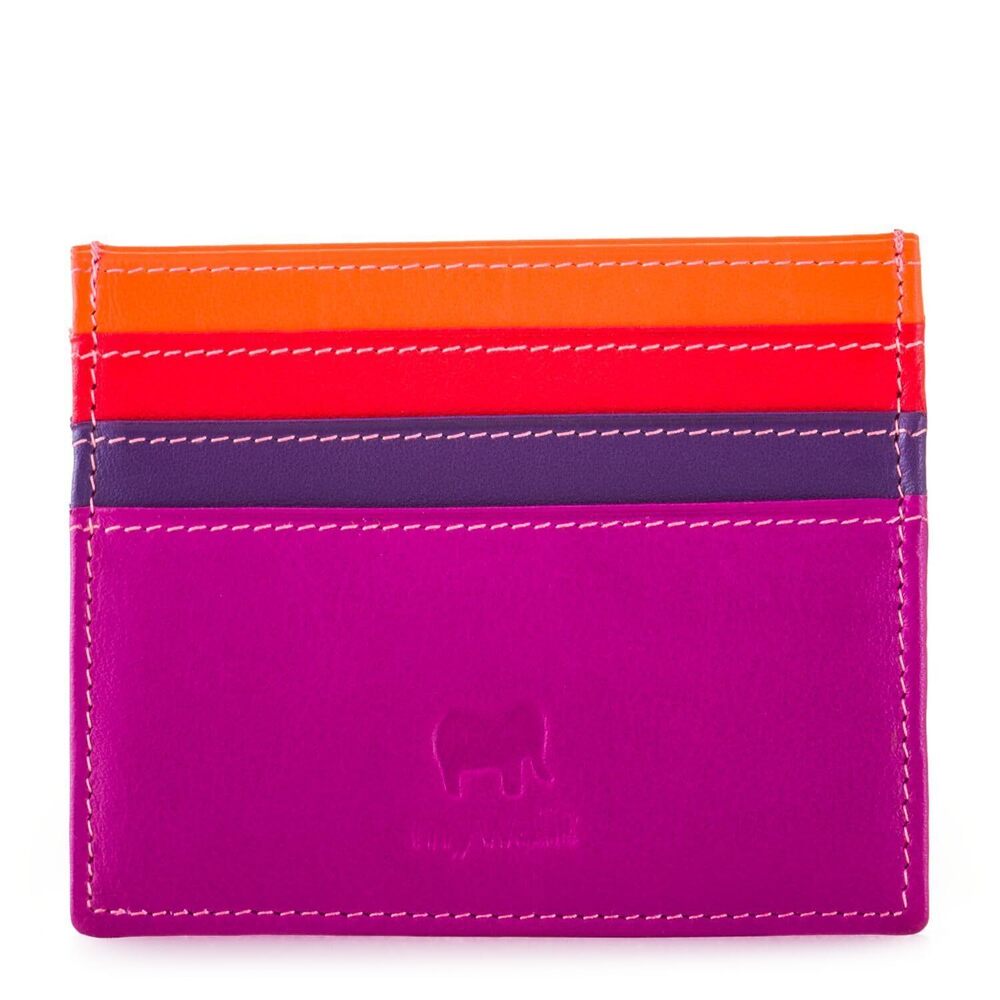4026 Multi-Color Leather Credit Card Holder | 3 Card Slots & ID Window